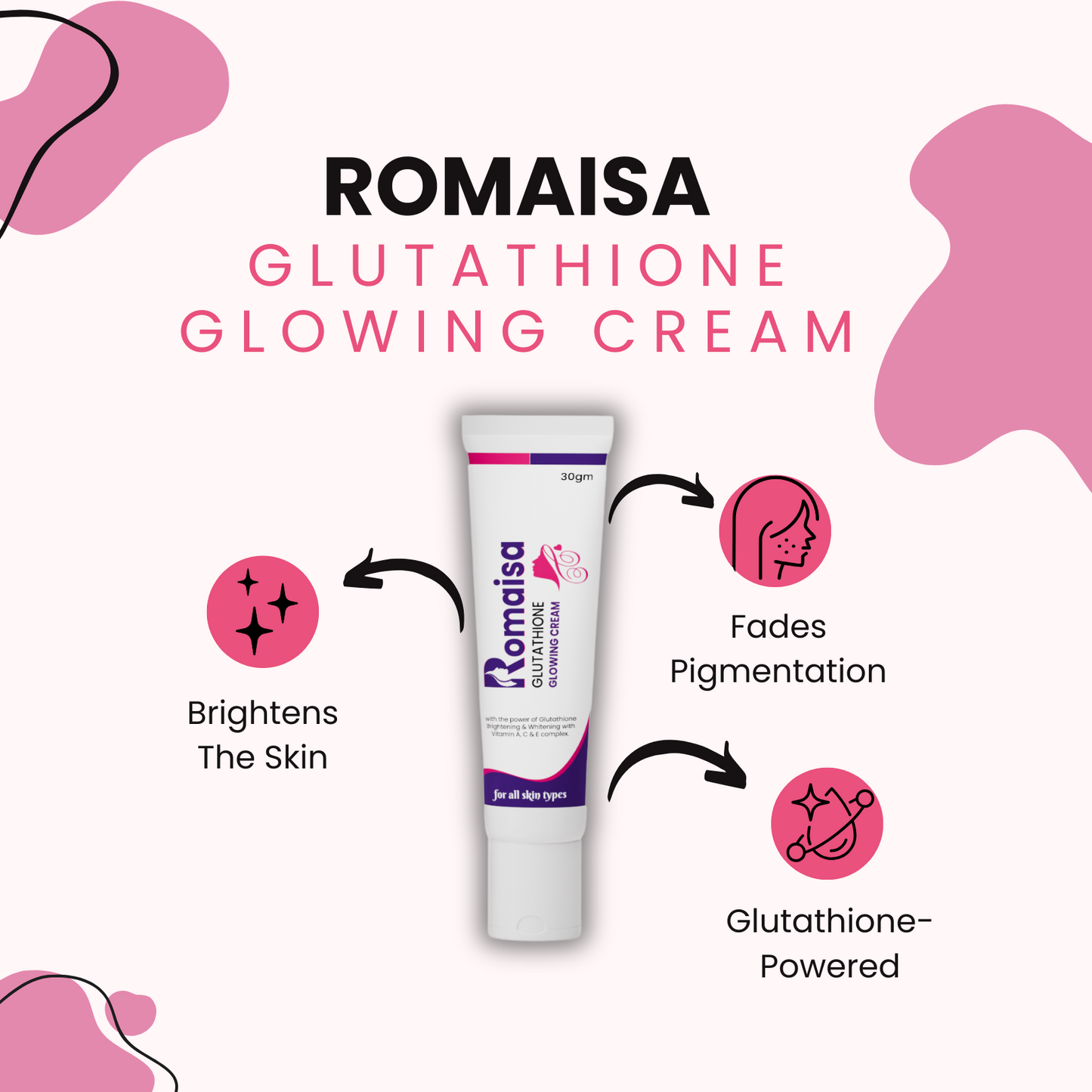 Romaisa Glutathione Glowing Cream – 30gm